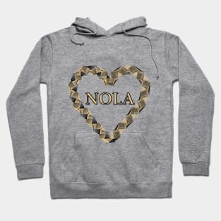 NOLA Heart Wreath - Black & Gold Hoodie